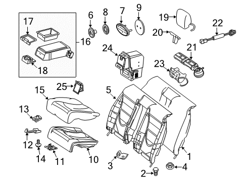 2007 Mercedes-Benz CL550 Rear Seat Components Diagram