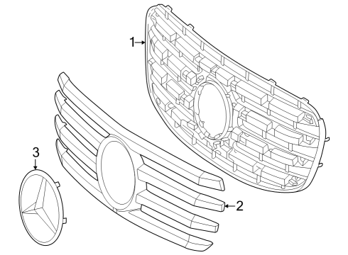 2025 Mercedes-Benz GLS450 Grille & Components Diagram 2