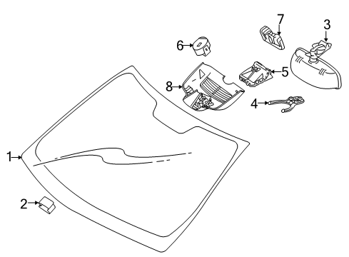 2011 Mercedes-Benz E550 Glass - Windshield Diagram 3