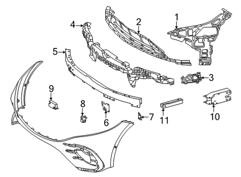 2023 Mercedes-Benz EQS 450 Bumper & Components - Front Diagram 3