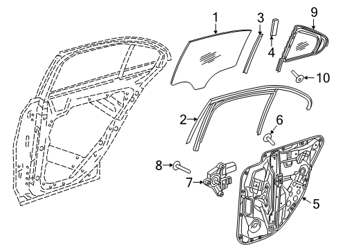 2020 Mercedes-Benz E63 AMG S Glass - Door Diagram 2