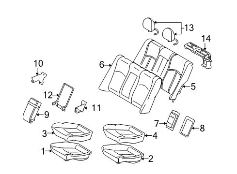 2011 Mercedes-Benz CLS63 AMG Rear Seat Components