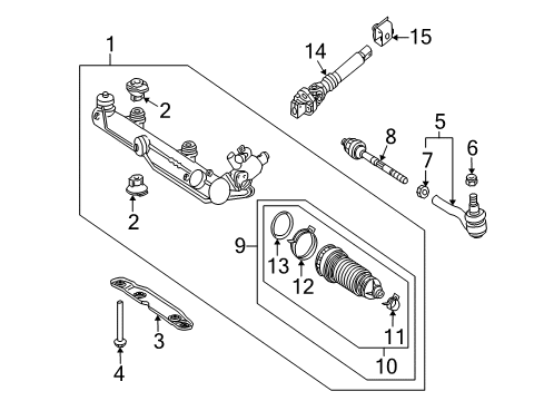 2004 Mercedes-Benz C230 Steering Gear & Linkage Diagram 2