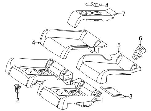 2024 Mercedes-Benz CLE450 Rear Seat Components Diagram 4