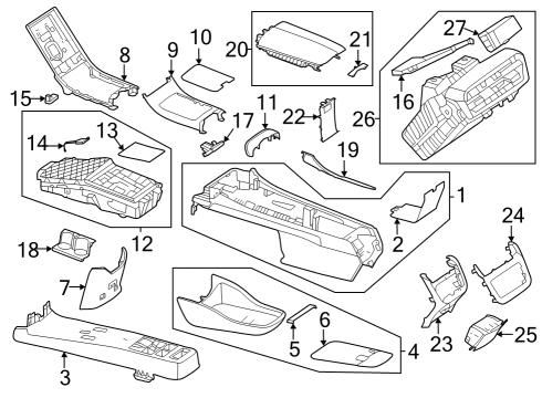 2024 Mercedes-Benz EQE 350 SUV Console Diagram