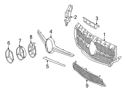 2017 Mercedes-Benz CLA250 Grille & Components Diagram 2