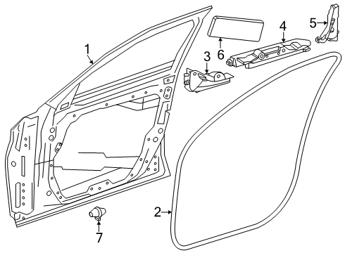 2025 Mercedes-Benz GLC63 AMG S E Performance Door & Components Diagram 2