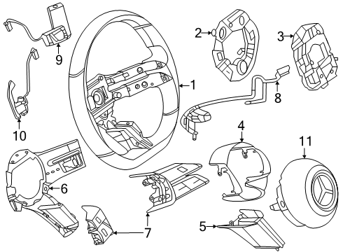2024 Mercedes-Benz GLC300 Steering Wheel & Trim Diagram 3