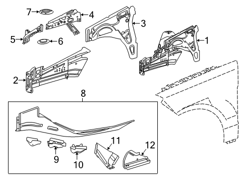 2019 Mercedes-Benz GLE43 AMG Inner Components - Fender Diagram 2