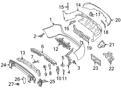 2017 Mercedes-Benz GLC300 Bumper & Components - Rear Diagram 3