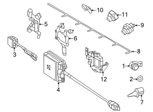 2023 Mercedes-Benz GLB250 Electrical Components - Front Bumper Diagram 2