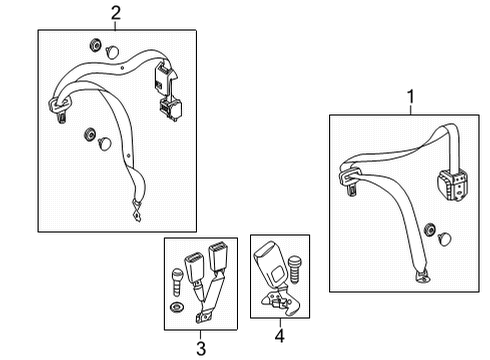2020 Mercedes-Benz GLC350e Rear Seat Belts Diagram