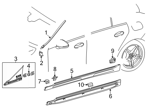 2025 Mercedes-Benz EQS 450 SUV Exterior Trim - Pillars