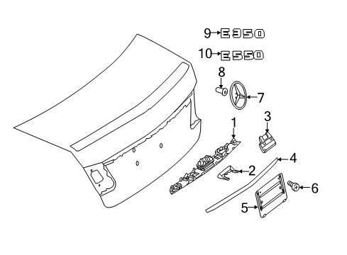 2012 Mercedes-Benz E550 Exterior Trim - Trunk Diagram 2
