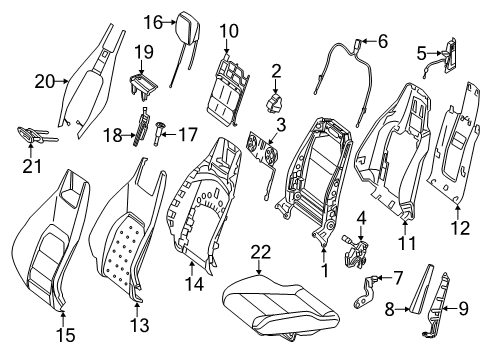 2014 Mercedes-Benz C250 Front Seat Components Diagram 2
