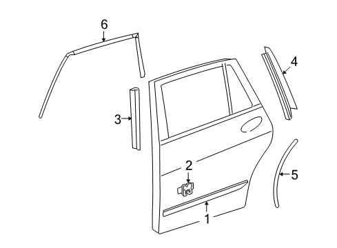 2007 Mercedes-Benz R500 Exterior Trim - Rear Door