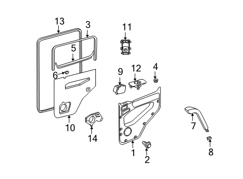2003 Mercedes-Benz G500 Interior Trim - Rear Door Diagram