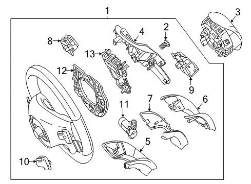 2018 Mercedes-Benz GLE550e Steering Wheel & Trim Diagram