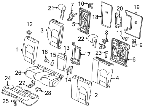 2016 Mercedes-Benz B250e Rear Seat Components