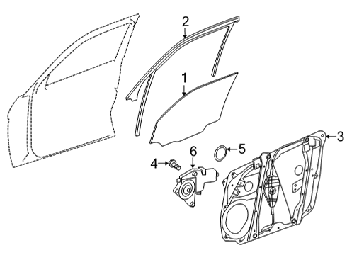 2021 Mercedes-Benz GLC43 AMG Glass - Door Diagram 2
