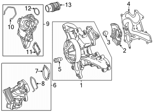 2022 Mercedes-Benz GLC43 AMG Water Pump Bushing Diagram for 102-991-03-41