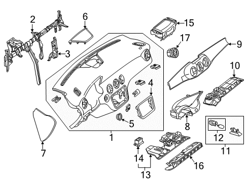 2014 Mercedes-Benz CLA45 AMG Instrument Panel Diagram
