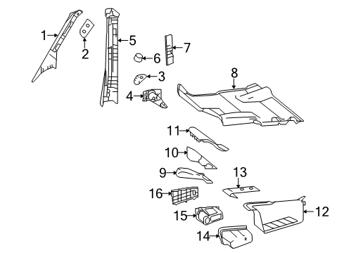 2011 Mercedes-Benz Sprinter 2500 Interior Trim - Pillars Diagram 2