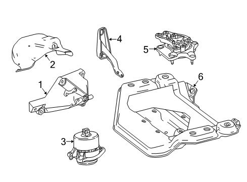 2016 Mercedes-Benz S63 AMG Engine & Trans Mounting Diagram