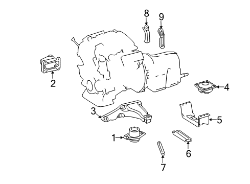 2007 Mercedes-Benz ML500 Engine & Trans Mounting Diagram