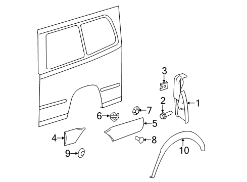 2013 Mercedes-Benz Sprinter 3500 Exterior Trim - Side Panel Diagram 2