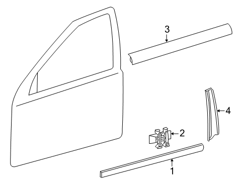 2003 Mercedes-Benz C230 Exterior Trim - Door Diagram