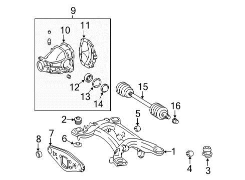 2003 Mercedes-Benz E500 Axle & Differential - Rear