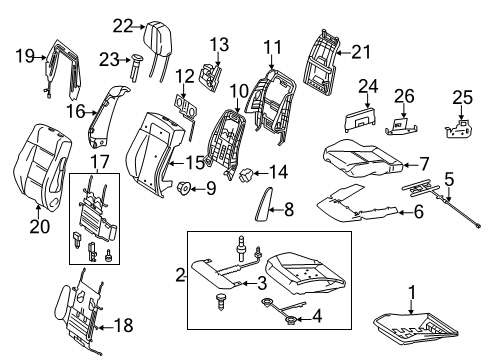 2013 Mercedes-Benz E350 Front Seat Components Diagram 3
