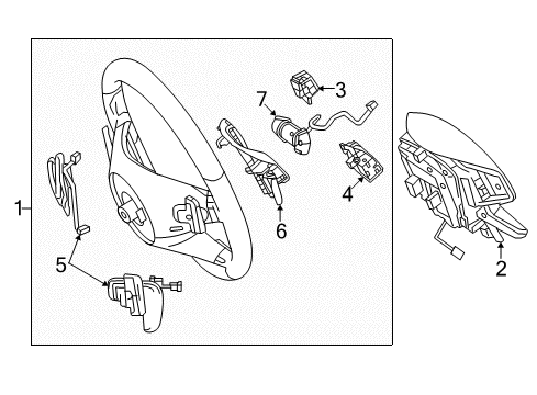 2014 Mercedes-Benz E63 AMG Steering Wheel & Trim Diagram
