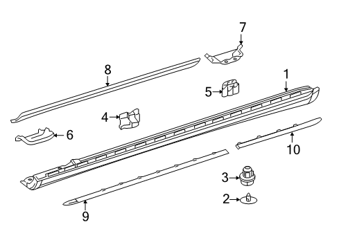 2019 Mercedes-Benz E53 AMG Exterior Trim - Pillars Diagram 3