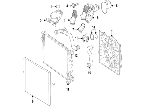 2022 Mercedes-Benz GLE580 Cooling System Diagram