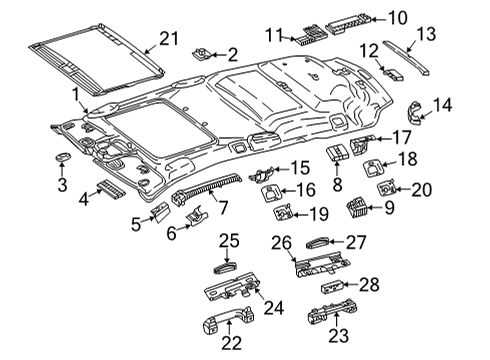 2021 Mercedes-Benz E450 Interior Trim - Roof Diagram 6