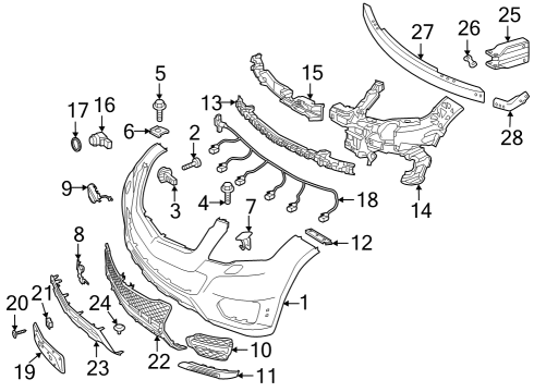 2013 Mercedes-Benz GLK350 Bumper & Components - Front Diagram