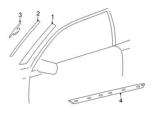 1999 Mercedes-Benz CLK320 Exterior Trim - Pillars Diagram 2