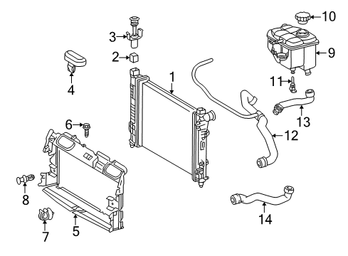 2004 Mercedes-Benz C240 Radiator & Components Diagram 2