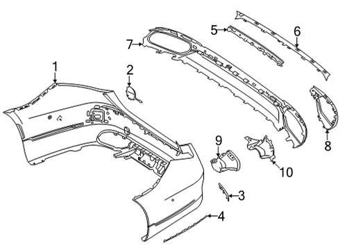 2025 Mercedes-Benz S580e Bumper & Components - Rear Diagram 2