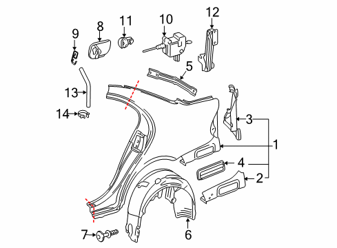 2003 Mercedes-Benz E500 Fuel Door
