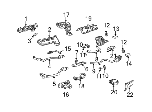 2005 Mercedes-Benz SL500 Exhaust Components Diagram