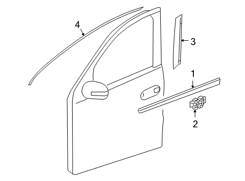 2007 Mercedes-Benz R500 Exterior Trim - Front Door
