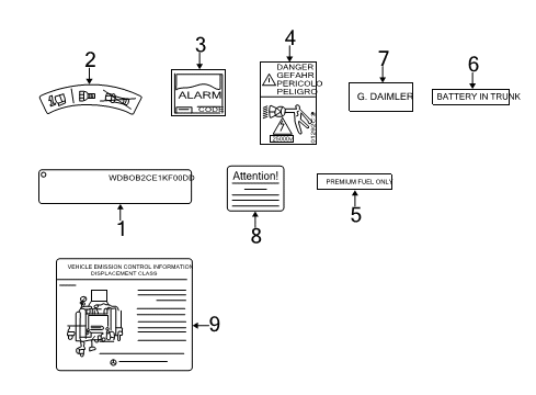 2001 Mercedes-Benz C240 Information Labels Diagram