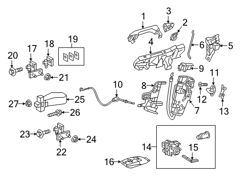 2020 Mercedes-Benz A220 Front Door - Lock & Hardware Diagram