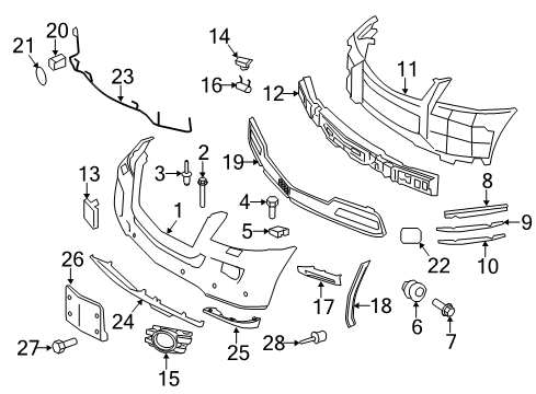 2011 Mercedes-Benz GL550 Bumper & Components - Front Diagram