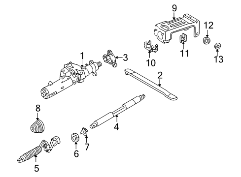 1996 Mercedes-Benz E320 Steering Column Assembly Diagram