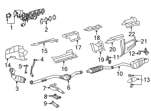 2014 Mercedes-Benz C250 Exhaust Components Diagram 2
