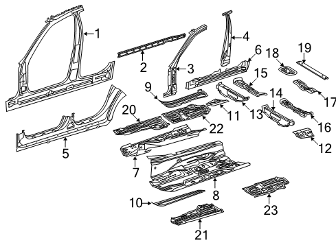 2006 Mercedes-Benz E55 AMG Floor & Rails Diagram 2